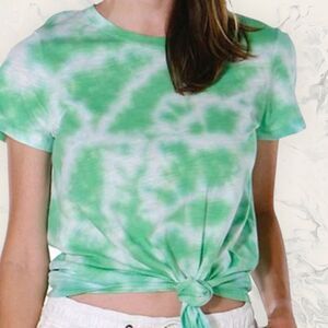 Sanctuary Tie Dye Perfect Knot Crew Neck Short Sleeve Tee- size XXL - Beach Gree